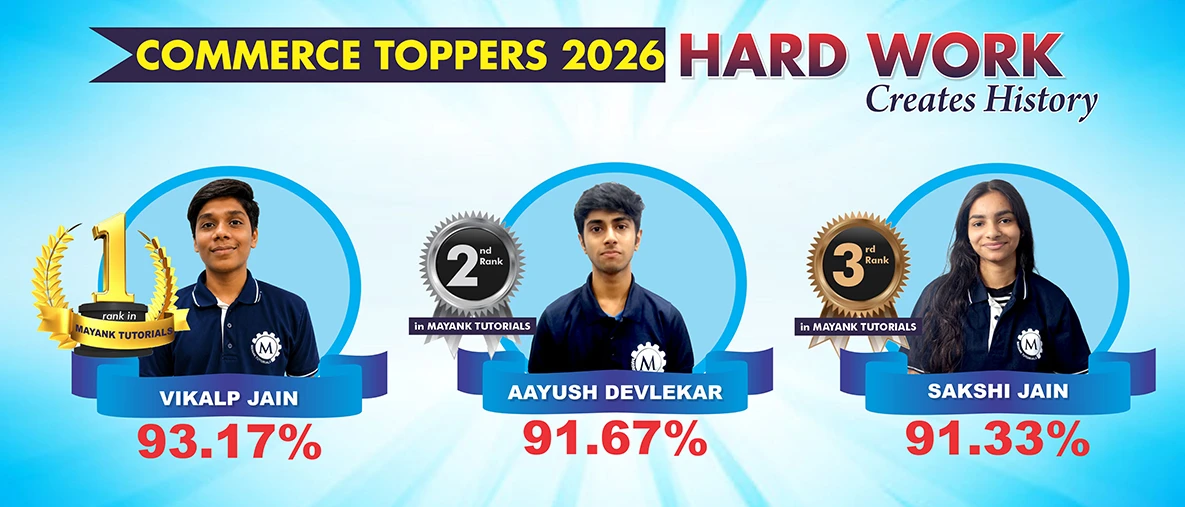 Commerce 2025 HSC toppers from Mayank Tutorials Mumbai coaching classes